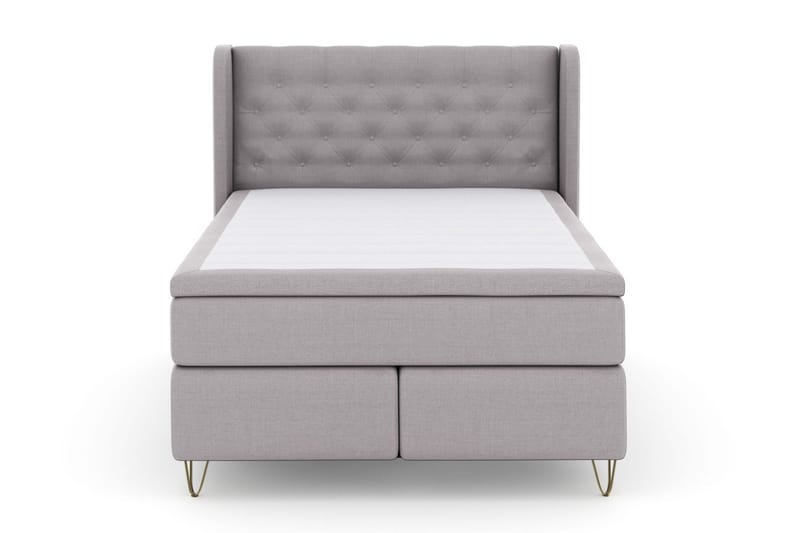 Select No 6 Komplett Sängpaket 140x200 Medium Memory/Pocket - Ljusgrå/Metall V-form - Products - Möbler - Säng - Kontinentalsäng
