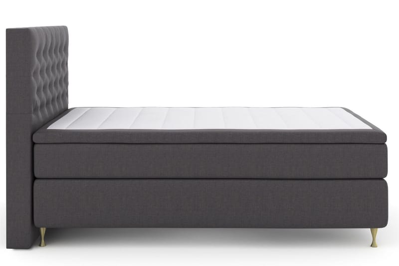 Select No 6 Kontinentalsäng 140x200 Fast Memory/Pocket, Mörkgrå/Guld
