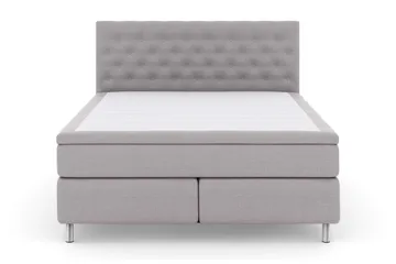 Select No 6 Kontinentalsäng 160x200 Fast/Medium Watergel, Ljusgrå/Metall