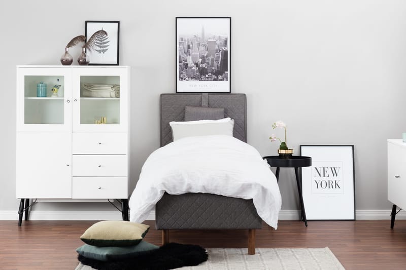 Sundborn Ramsäng 80x200 Medelfast Latex - Grå - Products - Möbler - Säng - Enkelsäng