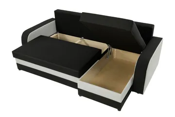 Alvared 3-sits Hörnbäddsoffa Universal - Vit/Röd - Products - Möbler - Soffa - Bäddsoffa - Bäddsoffa divan