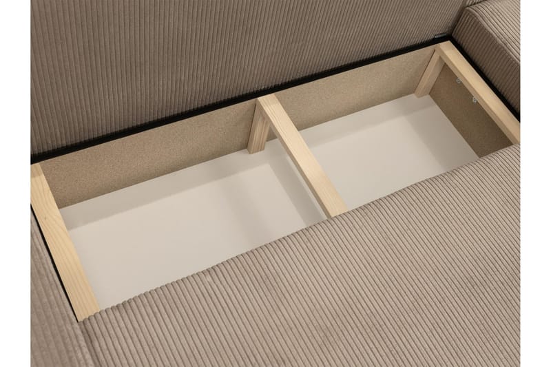 Barile Bäddsoffa med Divan 3-sits i Plysch - Beige - Products - Möbler - Soffa - Bäddsoffa - Bäddsoffa divan