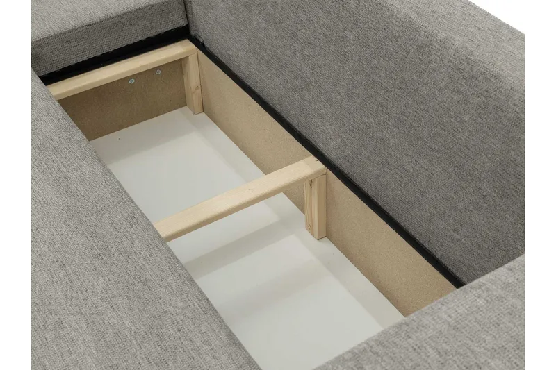 Barile Bäddsoffa med Divan 3-sits i Plysch - Grå - Products - Möbler - Soffa - Bäddsoffa - Bäddsoffa divan