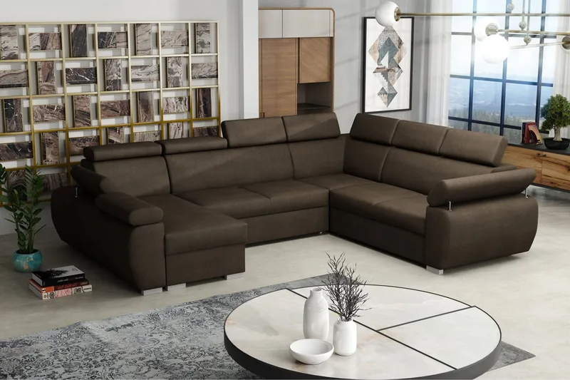 Boston Hörnsoffa Vänster - Brun - Products - Möbler - Soffa - Bäddsoffa - Hörnbäddsoffa