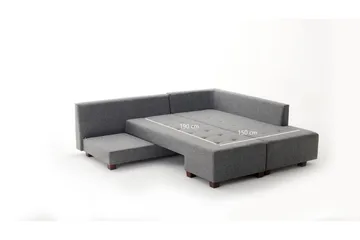 Brunei Hörnbäddsoffa Höger - Grå - Products - Möbler - Soffa - Bäddsoffa - Hörnbäddsoffa