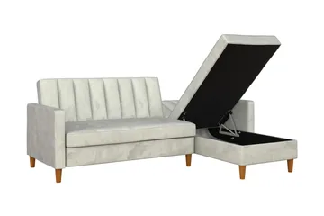 Celine 3-sits Divanbäddsoffa Sammet/Ljusgrå - Dorel Home - Products - Möbler - Soffa - Bäddsoffa - Bäddsoffa divan