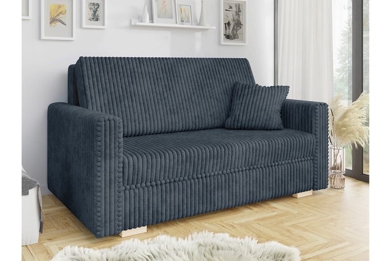 Denegal 2-sits liten bäddsoffa i Sammet - Grå - Products - Möbler - Soffa - Bäddsoffa - 2 sits bäddsoffa