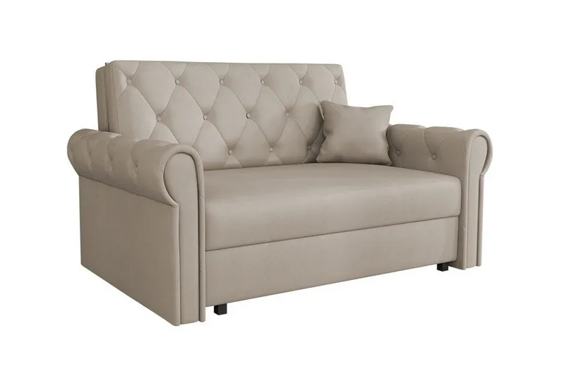 Denegal 2-sits liten bäddsoffa i Plysch, Beige