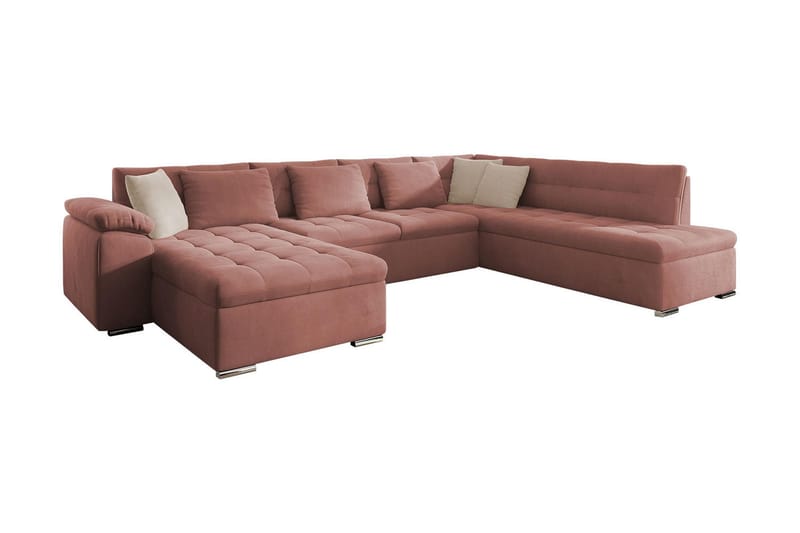 Dynir Bäddsoffa m. Divan och Schäslong 4-sits - Rosa - Products - Möbler - Soffa - Bäddsoffa - Bäddsoffa divan
