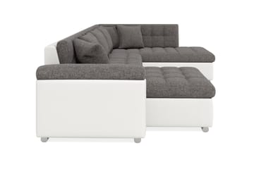 Dynir Hörnbäddsoffa Divan med Förvaring Vänster - Ljusgrå/Vit - Products - Möbler - Soffa - Bäddsoffa - Bäddsoffa längsbäddad