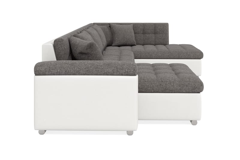 Dynir Hörnbäddsoffa Divan med Förvaring Vänster - Ljusgrå/Vit - Products - Möbler - Soffa - Bäddsoffa - Bäddsoffa längsbäddad