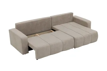 Flo Bäddsoffa med Divan 3-sits i Plysch - Beige - Products - Möbler - Soffa - Bäddsoffa - Bäddsoffa divan