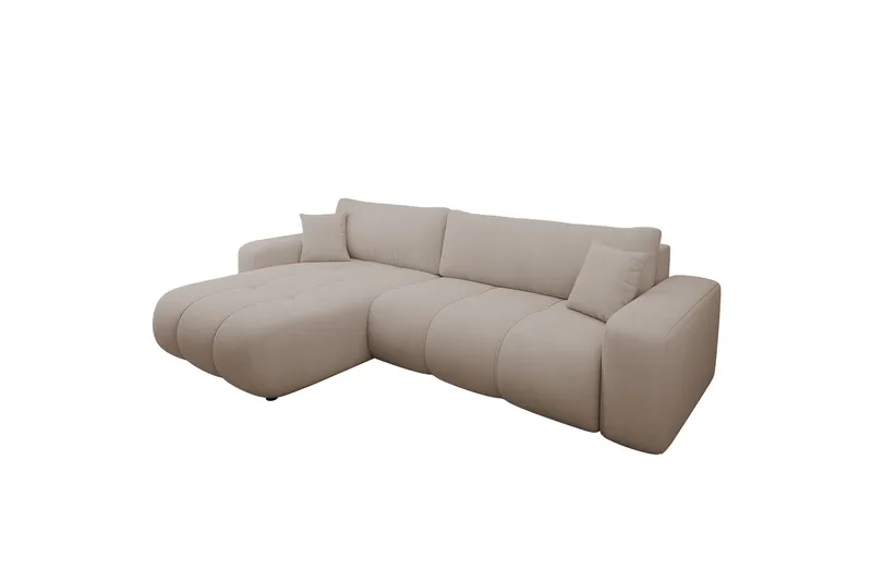 Flo Bäddsoffa med Divan 3-sits i Plysch, Beige