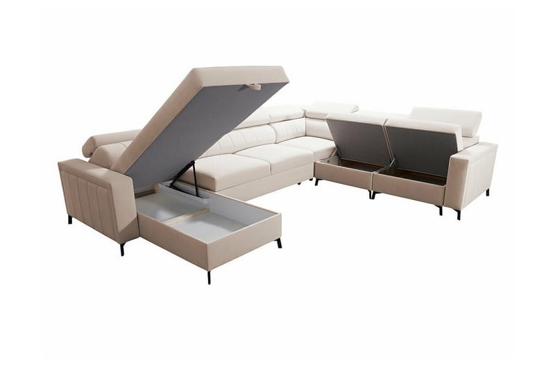 Galbally 5-sits Hörnbäddsoffa Ljusgrå - Products - Möbler - Soffa - Bäddsoffa - Hörnbäddsoffa