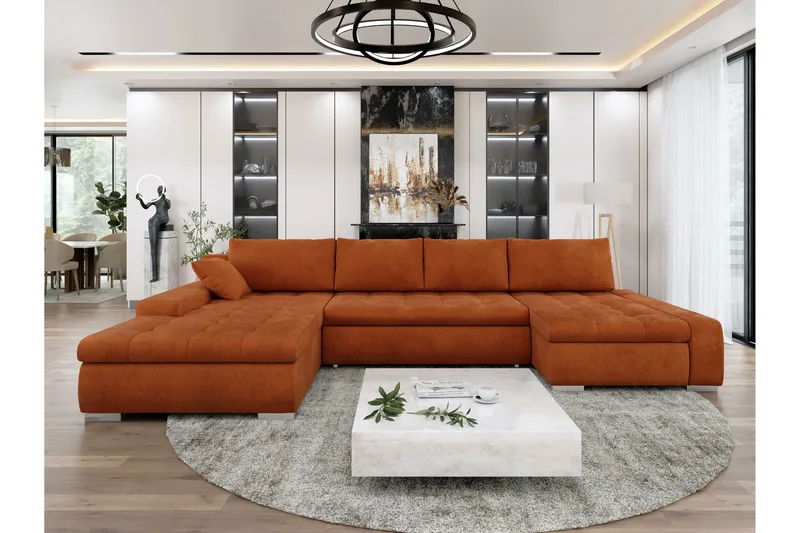 Gamal Bäddsoffa Dubbeldivan 4-sits, Orange