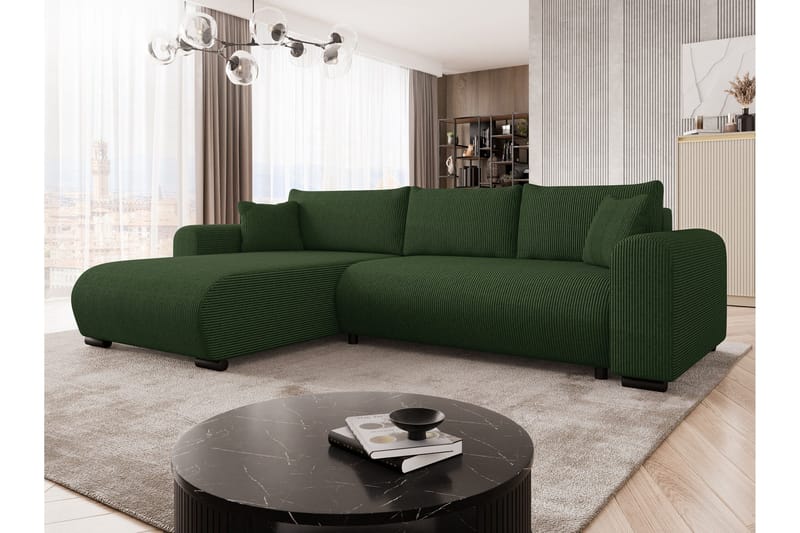 Handda Bäddsoffa med Divan 3-sits i Manchester - Grön - Products - Möbler - Soffa - Bäddsoffa - Bäddsoffa divan