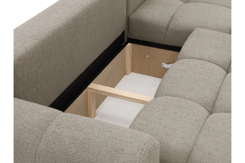 Handu Bäddsoffa med Divan 3-sits i Bouclé - Beige - Products - Möbler - Soffa - Bäddsoffa - Bäddsoffa divan