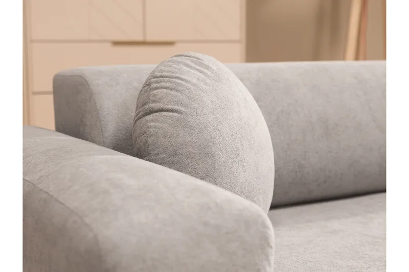 Hanish Bäddsoffa med Divan 3-sits - Grå - Products - Möbler - Soffa - Bäddsoffa - Bäddsoffa divan