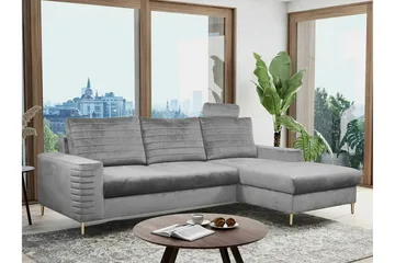 Kintore 3-sits Hörnbäddsoffa Light grey/Dark grey - Products - Möbler - Soffa - Bäddsoffa - Bäddsoffa divan