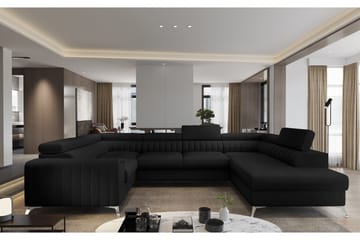 Kotori Hörnbäddsoffa m. Schäslong - Svart - Products - Möbler - Soffa - Bäddsoffa - Hörnbäddsoffa