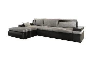 Lavona Divanbäddsoffa Vänster, Svart/Grå