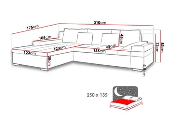 Naoma 3-sits Bäddsoffa med Divan L-formad Höger med Förvarin - Sammet/Grå - Products - Möbler - Soffa - Bäddsoffa - Bäddsoffa divan