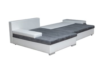 Naoma 3-sits Bäddsoffa med Divan L-formad Vänster med Förvar - Sammet/Grå - Products - Möbler - Soffa - Bäddsoffa - Bäddsoffa divan