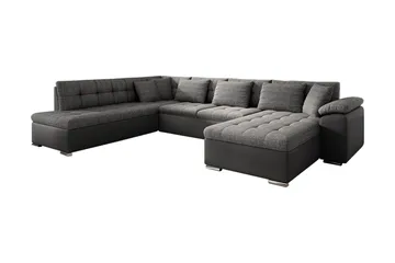 Niko U-Bäddsoffa 350x205x76 cm Divan Höger - Grå - Products - Möbler - Soffa - Bäddsoffa - Bäddsoffa längsbäddad