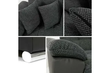 Niko U-Bäddsoffa 350x205x76 cm Divan Vänster - Mörkgrå - Products - Möbler - Soffa - Bäddsoffa - Bäddsoffa divan
