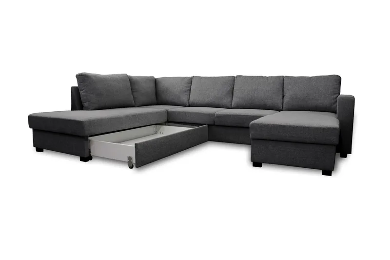 Paris U-Bäddsoffa Vänster - Mörkgrå - Products - Möbler - Soffa - Bäddsoffa - Bäddsoffa divan