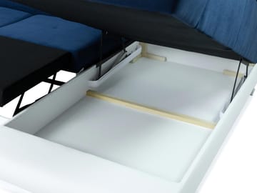 Reginia 4-sits Bäddsoffa Vänster - Grå/Vit - Products - Möbler - Soffa - Bäddsoffa - Bäddsoffa längsbäddad