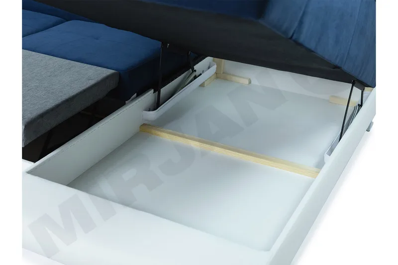 Reginia Bäddsoffa m. Divan och Schäslong Förvaring 4-sits - Mörkblå - Products - Möbler - Soffa - Bäddsoffa - Bäddsoffa divan