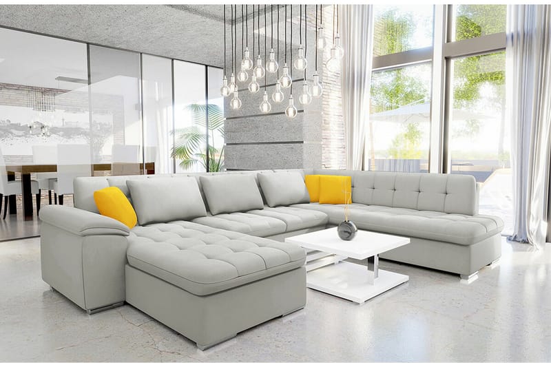 Sakri 5-sits Hörnbäddsoffa Ljusgrå - Products - Möbler - Soffa - Bäddsoffa - Hörnbäddsoffa