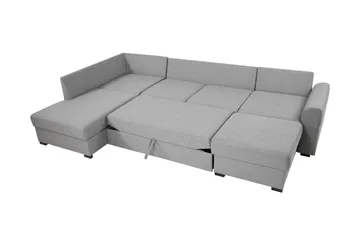 Taberk Bäddsoffa med Divan och Schäslong 4-sits i Chenille - Blå - Products - Möbler - Soffa - Bäddsoffa - Bäddsoffa divan