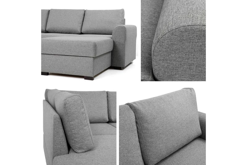Taberk Bäddsoffa med Divan och Schäslong 5-sits i Chenille - Grön - Products - Möbler - Soffa - Bäddsoffa - Bäddsoffa divan