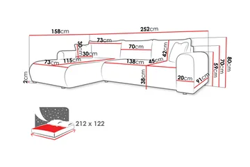 Tacon Bäddsoffa m. Divan 3-sits - Vit/Svart - Products - Möbler - Soffa - Bäddsoffa - Bäddsoffa divan