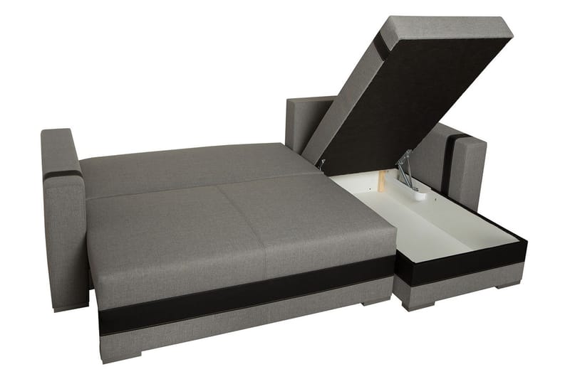 Trendy Divanbäddsoffa 235x155x82 cm - Grå - Products - Möbler - Soffa - Bäddsoffa - Bäddsoffa längsbäddad