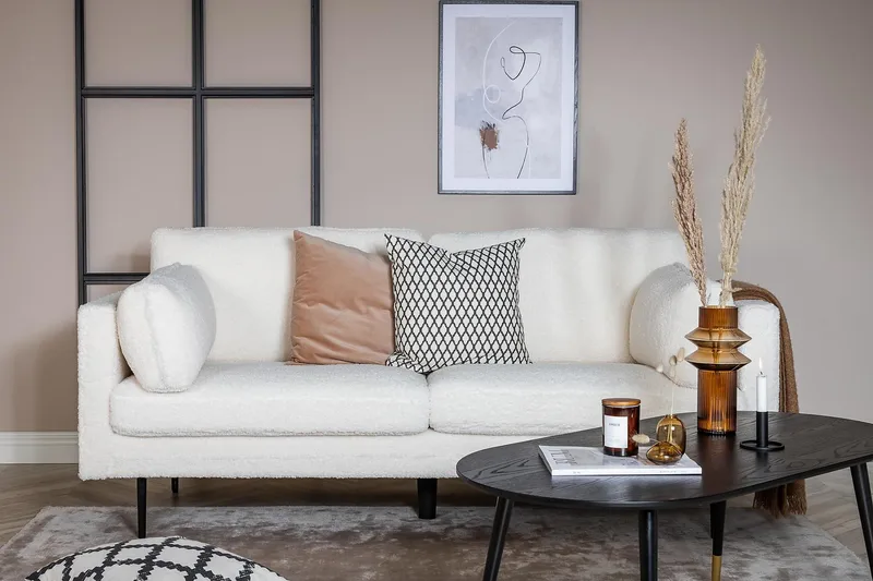 Boom 3-sits soffa, teddymaterial - Vit - Products - Möbler - Soffa - 3 sits soffa