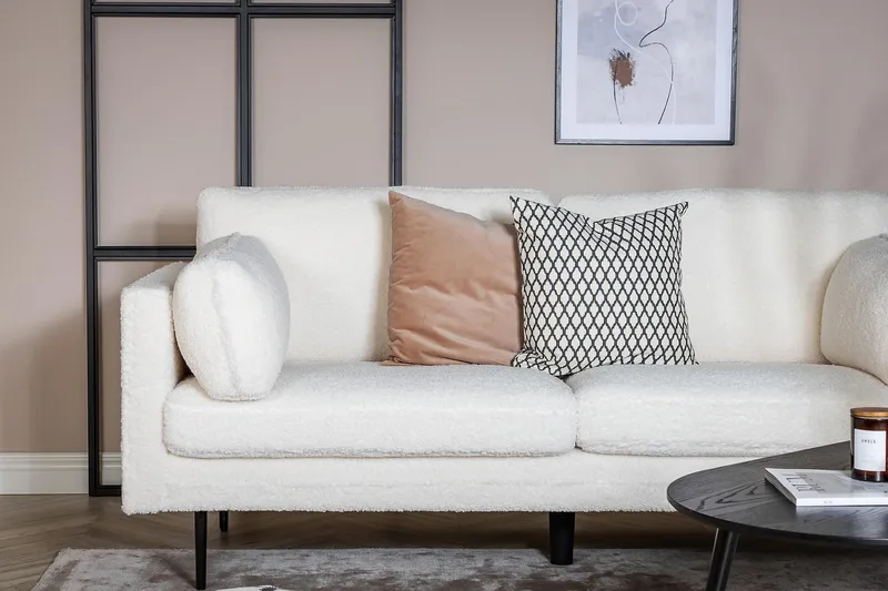 Boom 3-sits soffa, teddymaterial - Vit - Products - Möbler - Soffa - 3 sits soffa