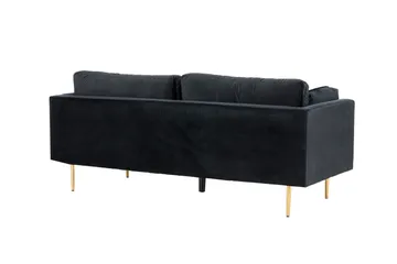 Boom Sammetssoffa 3-sits - Svart - Products - Möbler - Soffa - 3 sits soffa