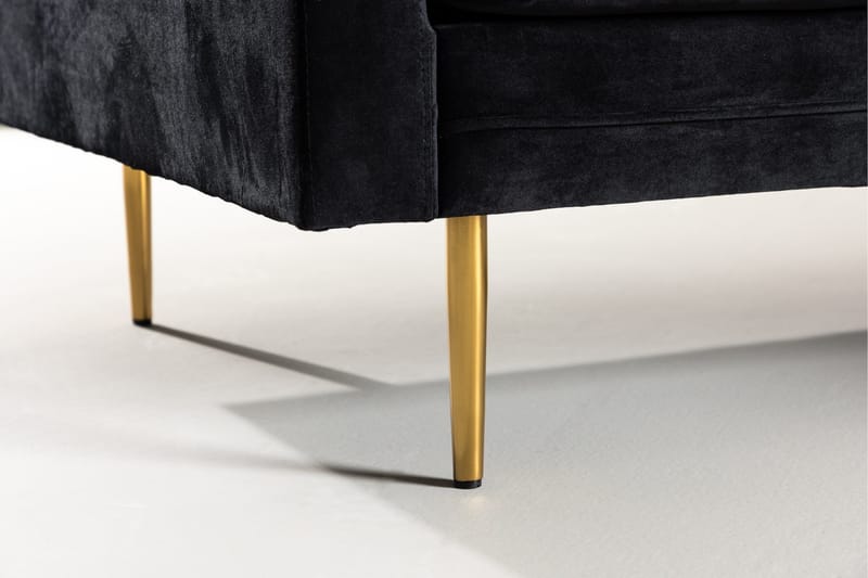 Boom Sammetssoffa 3-sits - Svart - Products - Möbler - Soffa - 3 sits soffa