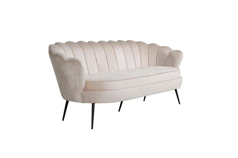 Calais 3-sits Soffa Sammet - Beige - Products - Möbler - Soffa - 3 sits soffa