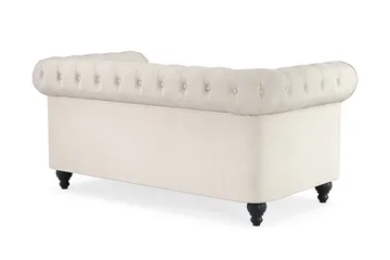 Chesterfield Lyx 2-sits Sammetssoffa - Liten djup soffa - Beige Sammet - Products - Möbler - Soffa - Sammetssoffa