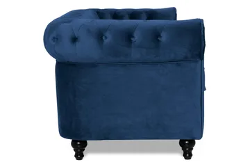 Chesterfield Lyx 3-sits Sammetssoffa - Djup soffa - Blå - Products - Möbler - Soffa - Chesterfield soffa