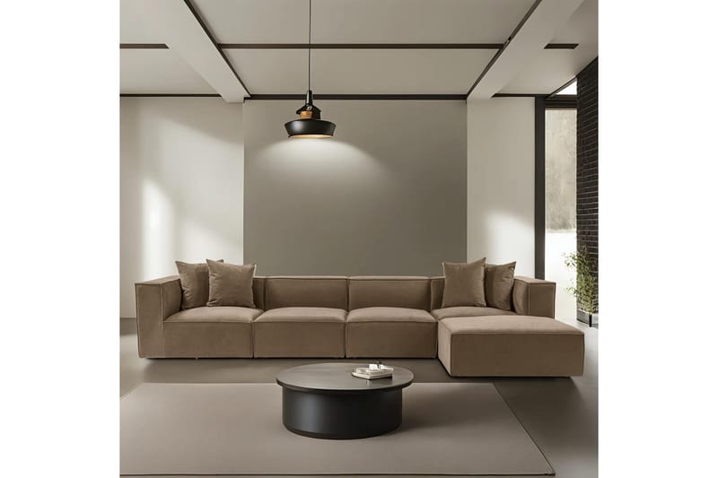 Gregor Soffa med Divan 4-sits - Brun - Products - Möbler - Soffa - Divansoffa & schäslongsoffa - 4 sits soffa med divan