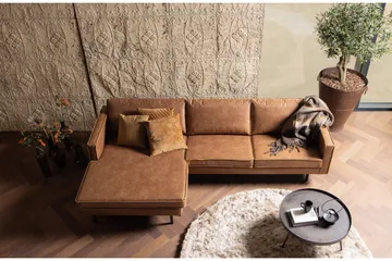 Lissbon Divansoffa Vänster - Cognac - Products - Möbler - Soffa - Divansoffa & schäslongsoffa - 4 sits soffa med divan