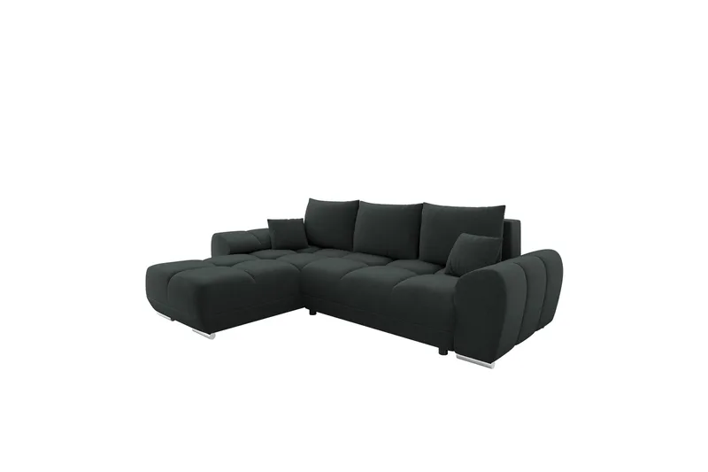 Simerly Soffa med Divan 3-sits, Svart
