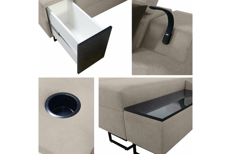 Galbally 5-sits Hörnsoffa Beige - Products - Möbler - Soffa - Sammetssoffa