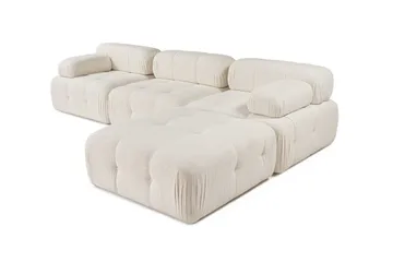 Belgin Bubblig Divansoffa 3-sits 315 cm med utfällbara armstöd och ryggstöd - Ljus / Beige - Products - Möbler - Soffa - Modulsoffa - Komplett modulsoffa