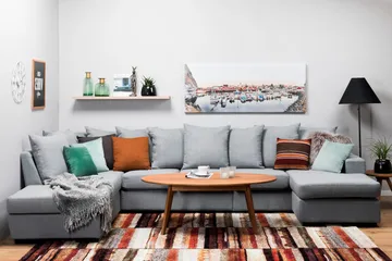 Nebraska U-soffa Divan Höger Kuvertkuddar - Ljusgrå - Products - Möbler - Soffa - U-soffa